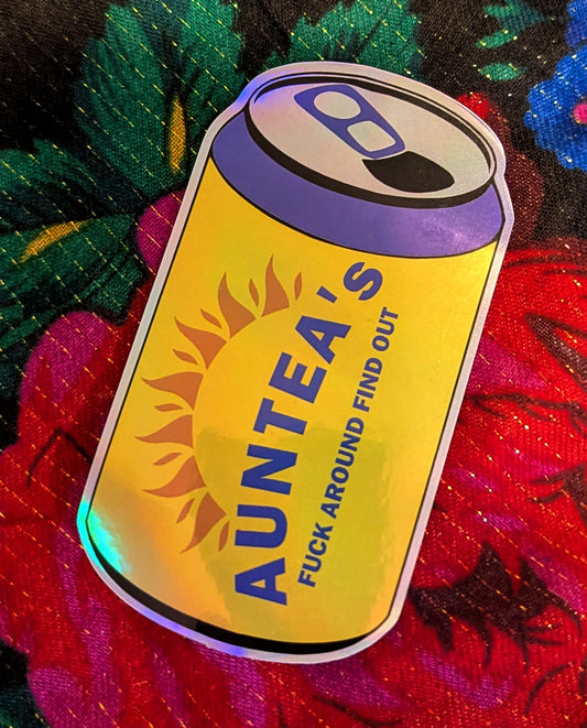 holographic Auntea sticker