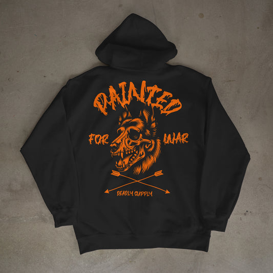 Painted For War Zip UP Hoodie (Orange)