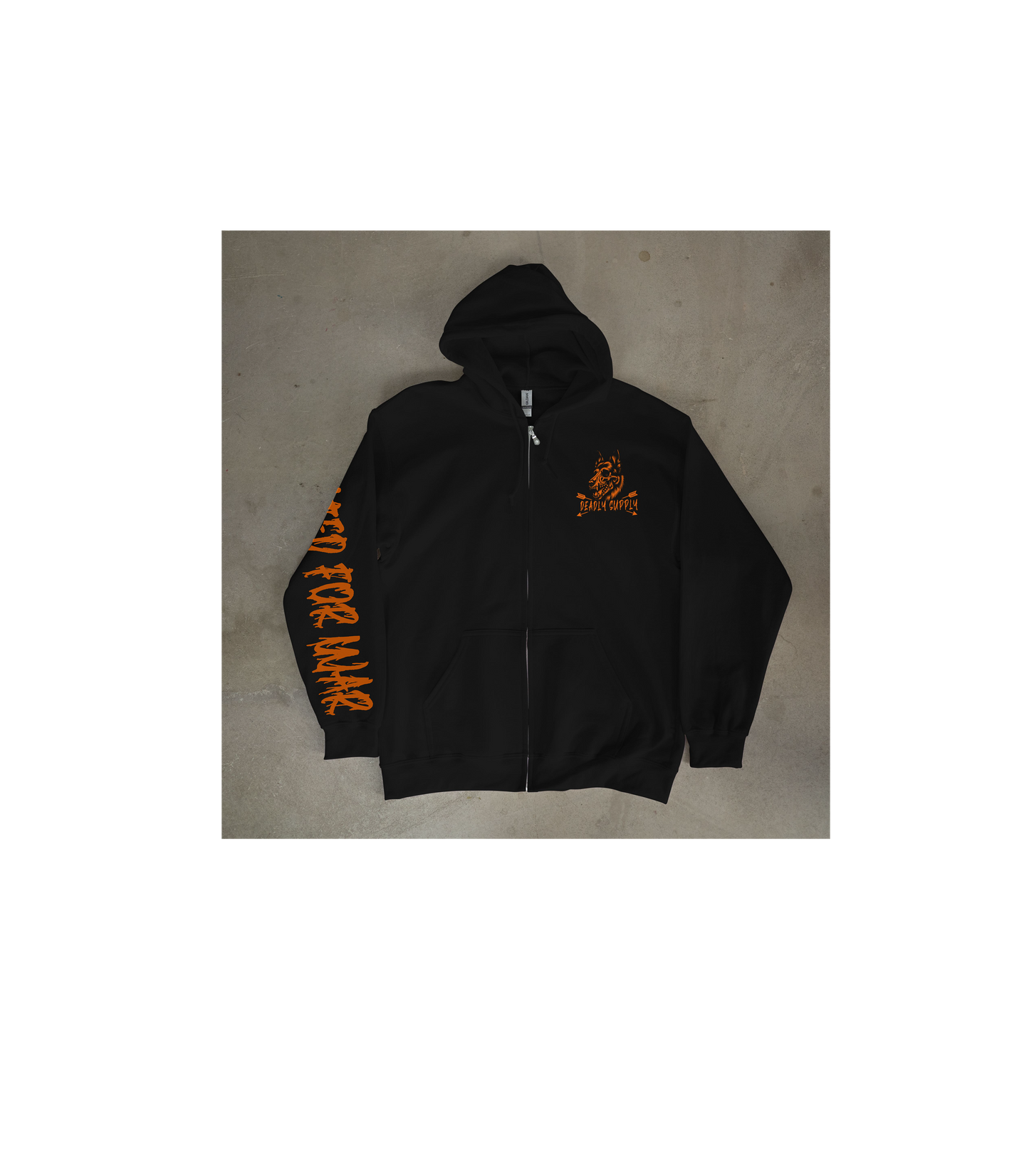 Painted For War Zip UP Hoodie (Orange)